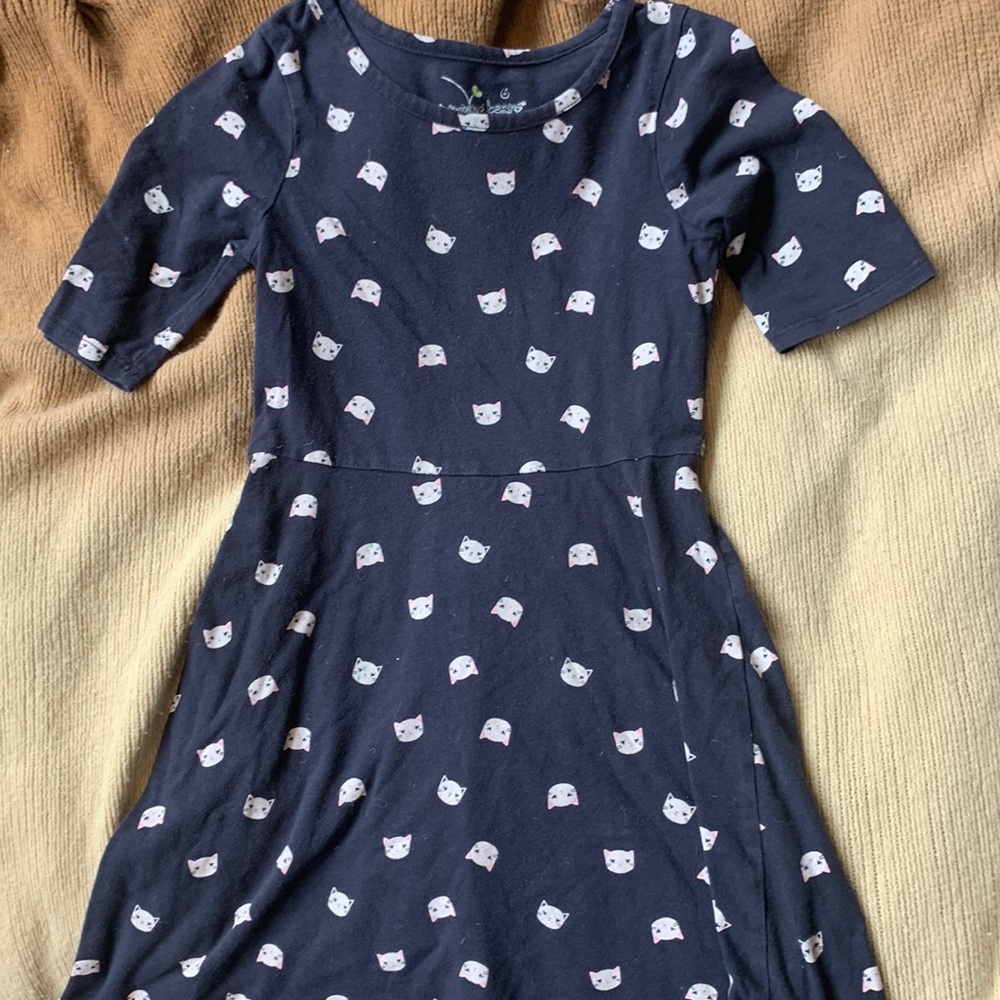 3/12 Bundle! Size 6 toddler black a line dress with cats